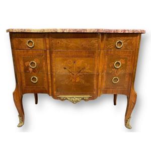 Transition Style Commode In Marquetry With Musical Instruments